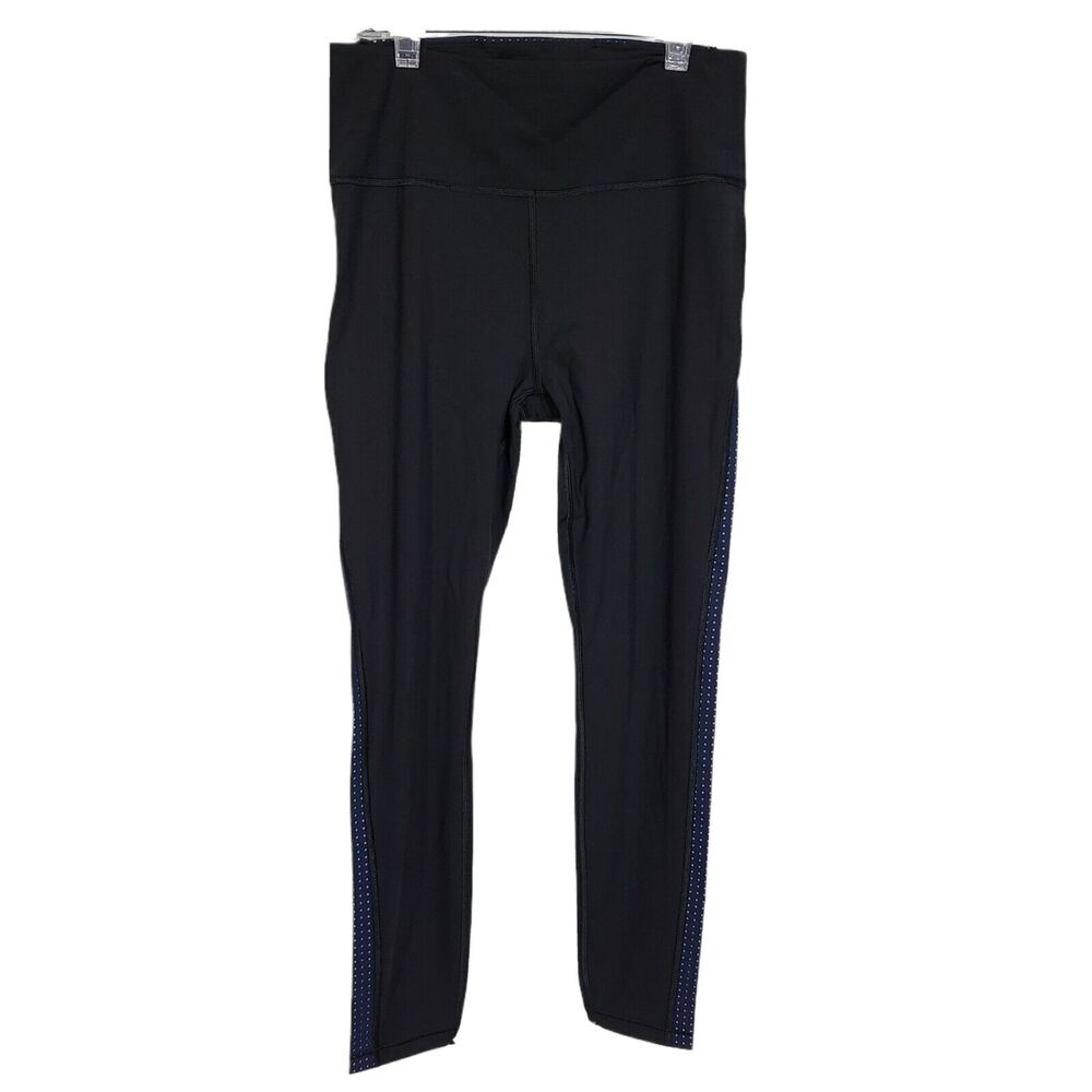 Athleta Womens Tights Small Ultimate Stash Pocket Colorblock Laser Cut 7/8 Blue
